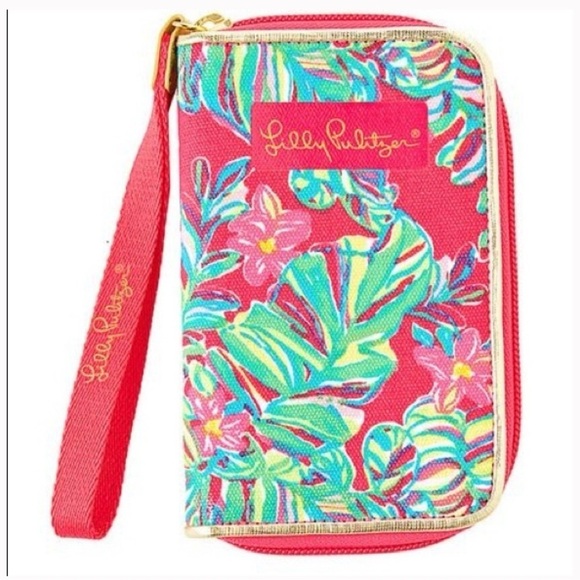 Lilly Pulitzer Handbags - Lilly Pulitzer Carded ID Wristlet Drop Me a Line Phone Wristlet Jungle Tumble